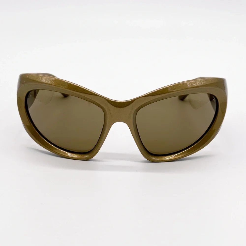 NEW BALENCIAGA BB0228S 004 GOLD OVERSIZED SUNGLASSES BALENCIAGA